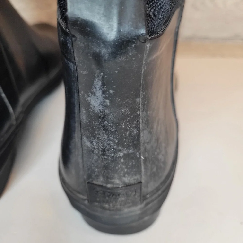Coach Black Tall Rain Boots with Signature Logo